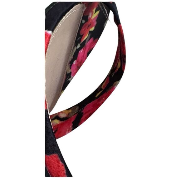 Just Fab Platform Floral Open Toe Heels Size 8 Women’s Red Rose Flower - Picture 6 of 11